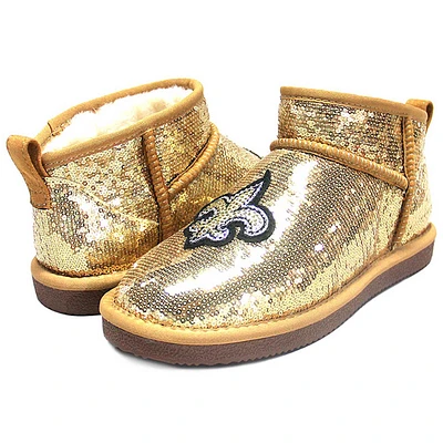 Women's Cuce Gold New Orleans Saints Sequin Ankle Boots