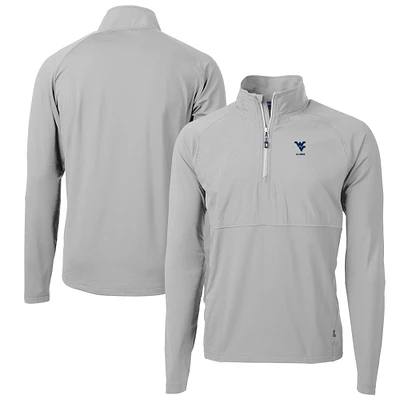 Men's Cutter & Buck West Virginia Mountaineers Alumni Logo Adapt Eco Knit Hybrid Recycled Quarter-Zip Pullover Top
