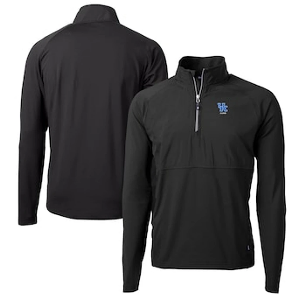 Men's Cutter & Buck Kentucky Wildcats Alumni Logo Adapt Eco Knit Hybrid Recycled Quarter-Zip Pullover Top