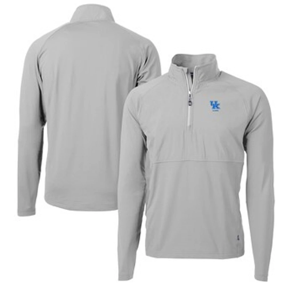 Men's Cutter & Buck Kentucky Wildcats Alumni Logo Adapt Eco Knit Hybrid Recycled Quarter-Zip Pullover Top