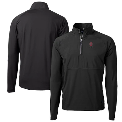 Men's Cutter & Buck Ohio State Buckeyes Alumni Logo Adapt Eco Knit Hybrid Recycled Quarter-Zip Pullover Top