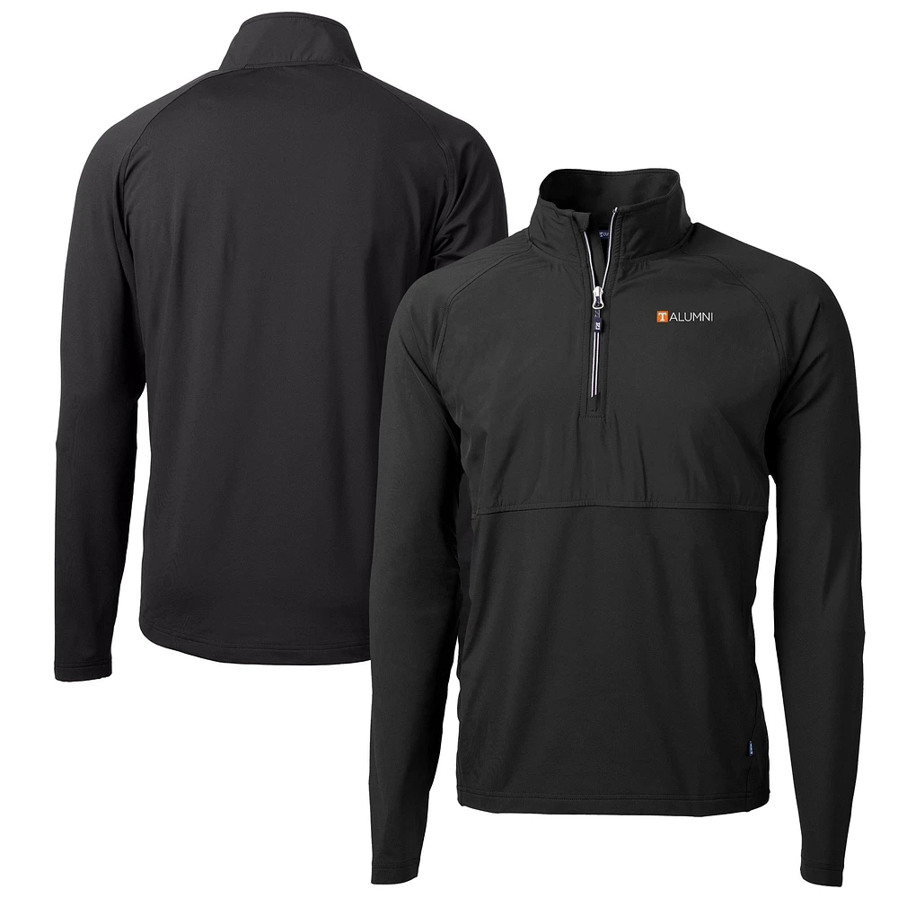 Men's Cutter & Buck Tennessee Volunteers Alumni Logo Adapt Eco Knit Hybrid Recycled Quarter-Zip Pullover Top