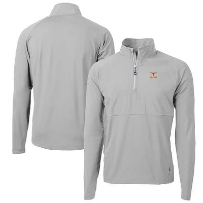 Men's Cutter & Buck Texas Longhorns Alumni Logo Adapt Eco Knit Hybrid Recycled Quarter-Zip Pullover Top
