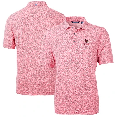 Men's Cutter & Buck Red Louisville Cardinals Alumni Logo DryTec Virtue Eco Pique Botanical Print Recycled Polo