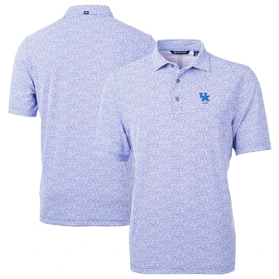 Men's Cutter & Buck Royal Kentucky Wildcats Alumni Logo DryTec Virtue Eco Pique Botanical Print Recycled Polo