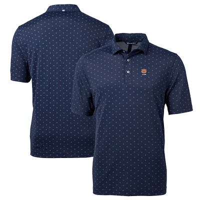 Men's Cutter & Buck Navy Auburn Tigers Alumni Logo Virtue Eco Pique Tile Print Recycled Polo