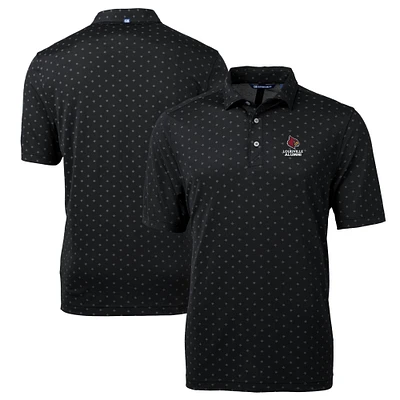 Men's Cutter & Buck Black Louisville Cardinals Alumni Logo Virtue Eco Pique Tile Print Recycled Polo