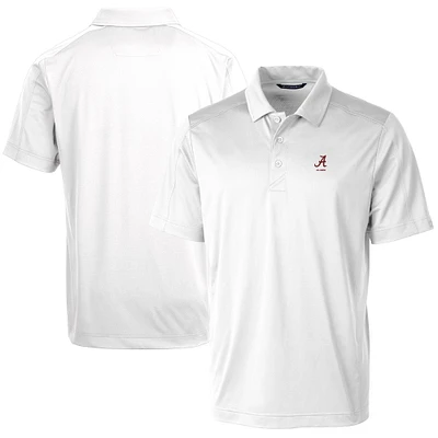 Men's Cutter & Buck White Alabama Crimson Tide Alumni Logo Prospect Textured Stretch Polo