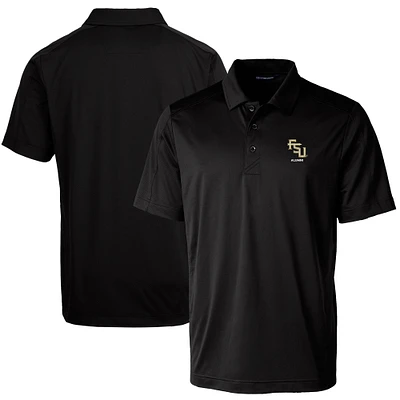 Men's Cutter & Buck Black Florida State Seminoles Alumni Logo Prospect Textured Stretch Polo