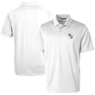 Men's Cutter & Buck White Florida State Seminoles Alumni Logo Prospect Textured Stretch Polo