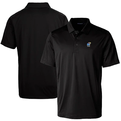 Men's Cutter & Buck Black Kansas Jayhawks Alumni Logo Prospect Textured Stretch Polo