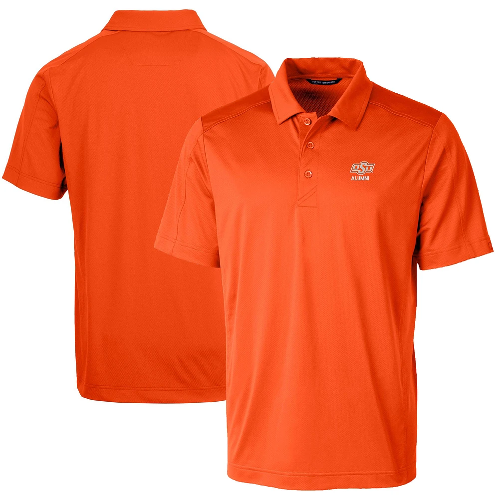 Men's Cutter & Buck Oklahoma State Cowboys Alumni Logo Prospect Textured Stretch Polo