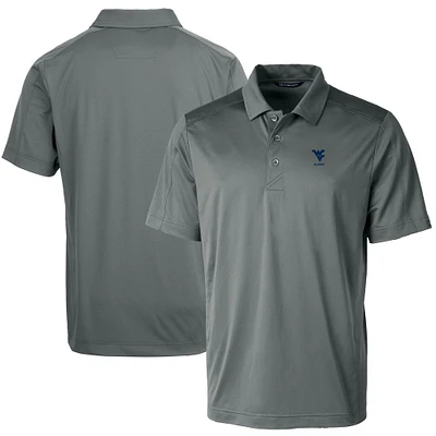 Men's Cutter & Buck Gray West Virginia Mountaineers Alumni Logo Prospect Textured Stretch Polo