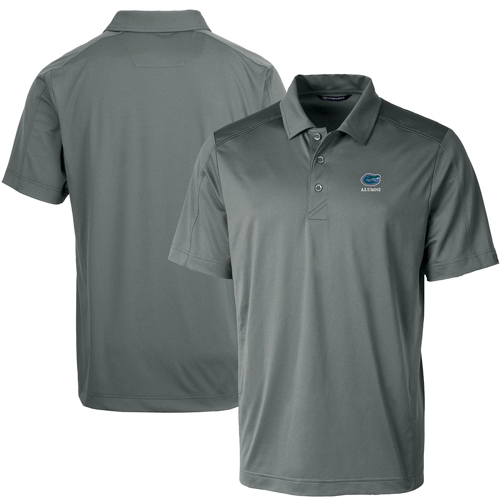 Men's Cutter & Buck Gray Florida Gators Alumni Logo Prospect Textured Stretch Polo