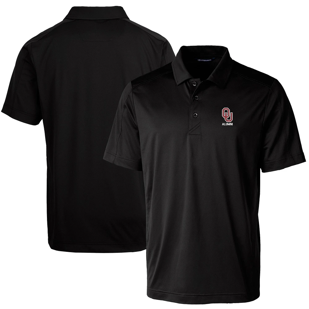 Men's Cutter & Buck Black Oklahoma Sooners Alumni Logo Prospect Textured Stretch Polo