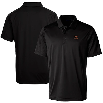 Men's Cutter & Buck Black Texas Longhorns Alumni Logo Prospect Textured Stretch Polo