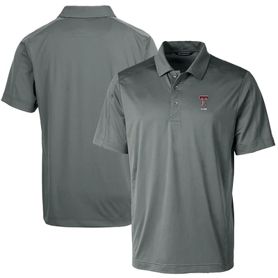 Men's Cutter & Buck Gray Texas Tech Red Raiders Alumni Logo Prospect Textured Stretch Polo