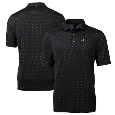 Men's Cutter & Buck Black Georgia Bulldogs Alumni Logo Virtue Eco Pique Tile Print Recycled Polo