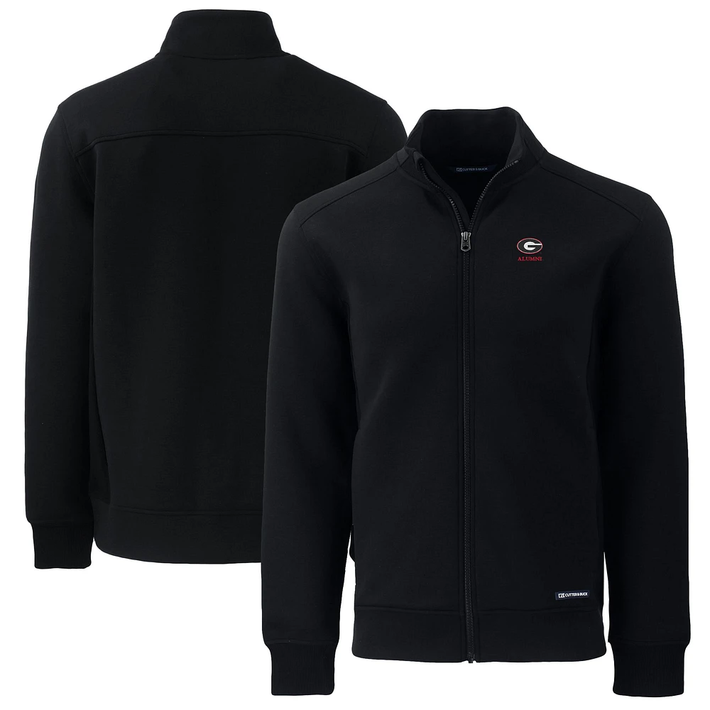 Men's Cutter & Buck Black Georgia Bulldogs Alumni Logo Roam Eco Recycled Full-Zip Jacket