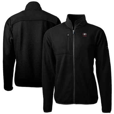 Men's Cutter & Buck Black Georgia Bulldogs Alumni Logo Cascade Eco Sherpa Fleece Full-Zip Jacket