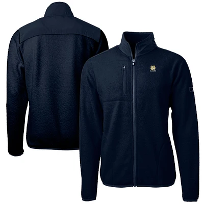 Men's Cutter & Buck Navy Notre Dame Fighting Irish Alumni Logo Cascade Eco Sherpa Fleece Full-Zip Jacket