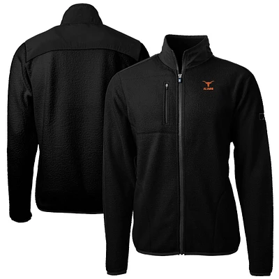 Men's Cutter & Buck Black Texas Longhorns Alumni Logo Cascade Eco Sherpa Fleece Full-Zip Jacket
