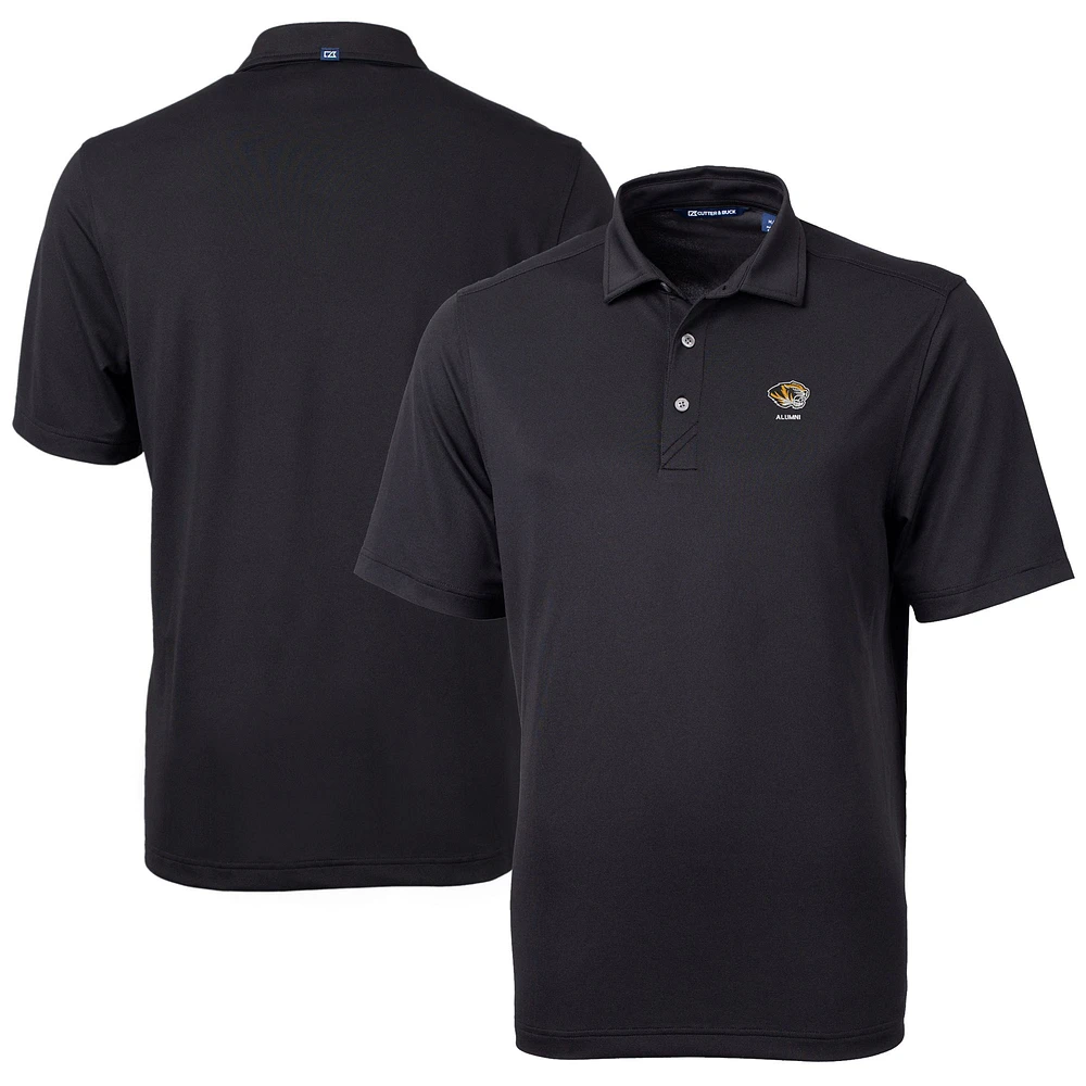 Men's Cutter & Buck Black Missouri Tigers Alumni Logo Virtue Eco Pique Recycled Polo