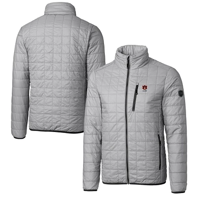 Men's Cutter & Buck Gray Auburn Tigers Rainier PrimaLoft Eco Insulated Full-Zip Puffer Vest