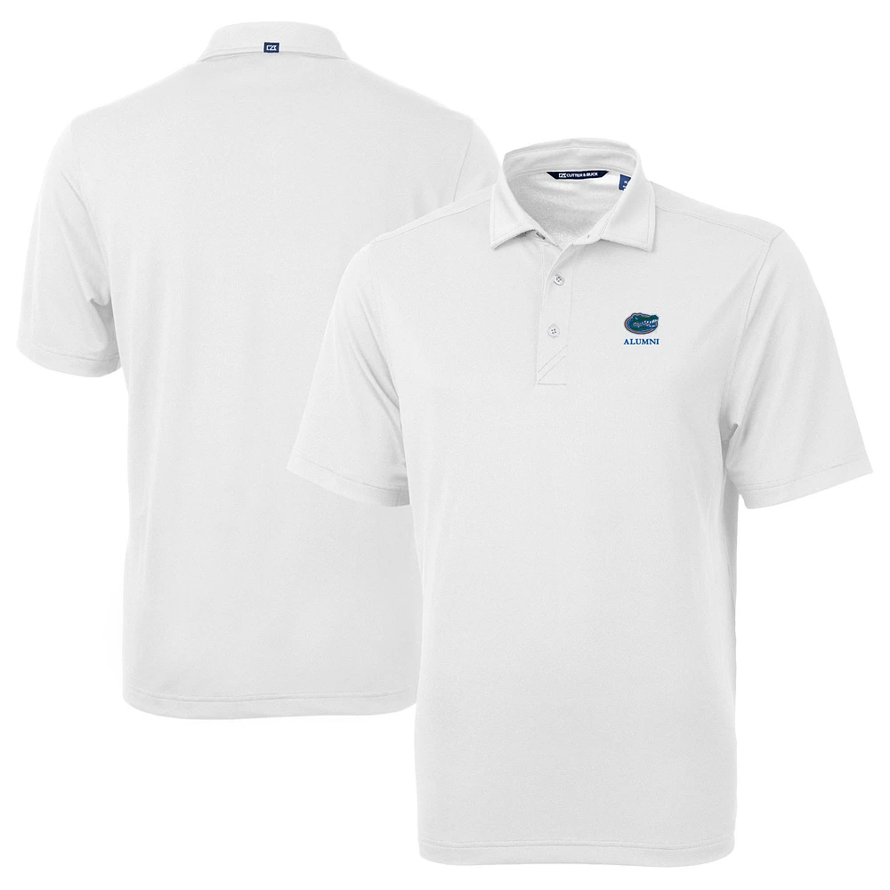 Men's Cutter & Buck White Florida Gators Alumni Logo Virtue Eco Pique Recycled Polo