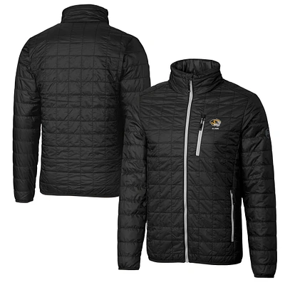 Men's Cutter & Buck Black Missouri Tigers Rainier PrimaLoft Eco Insulated Full-Zip Puffer Vest