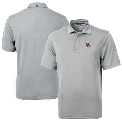 Men's Cutter & Buck Gray Oklahoma Sooners Alumni Logo Virtue Eco Pique Recycled Polo
