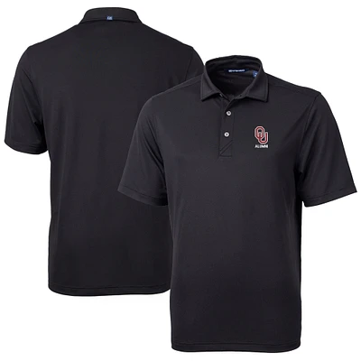 Men's Cutter & Buck Black Oklahoma Sooners Alumni Logo Virtue Eco Pique Recycled Polo