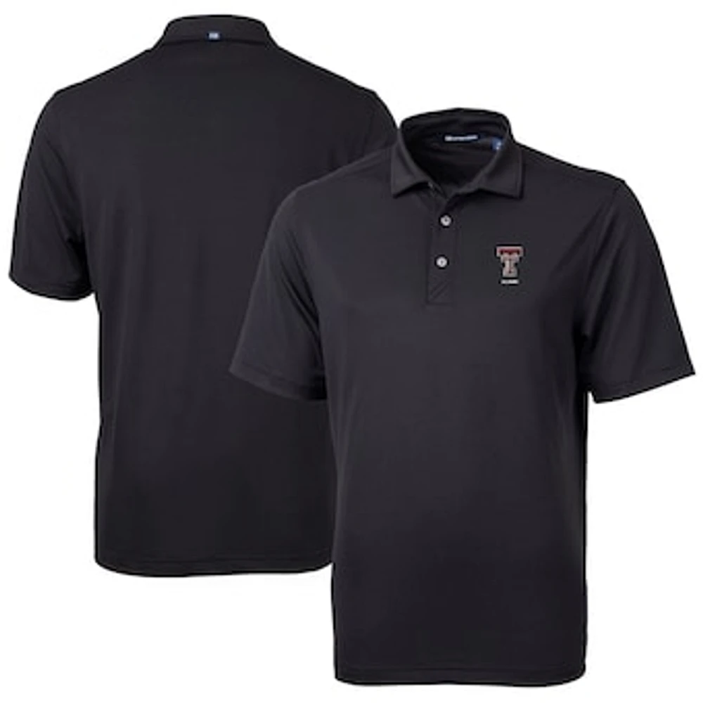 Men's Cutter & Buck Black Texas Tech Red Raiders Alumni Logo Virtue Eco Pique Recycled Polo