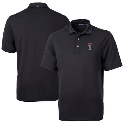 Men's Cutter & Buck Black Texas Tech Red Raiders Alumni Logo Virtue Eco Pique Recycled Polo