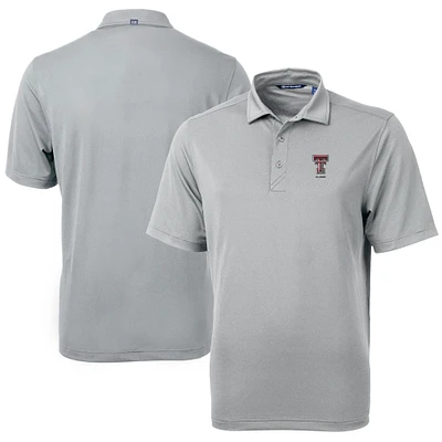 Men's Cutter & Buck Gray Texas Tech Red Raiders Alumni Logo Virtue Eco Pique Recycled Polo