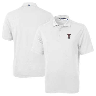 Men's Cutter & Buck White Texas Tech Red Raiders Alumni Logo Virtue Eco Pique Recycled Polo
