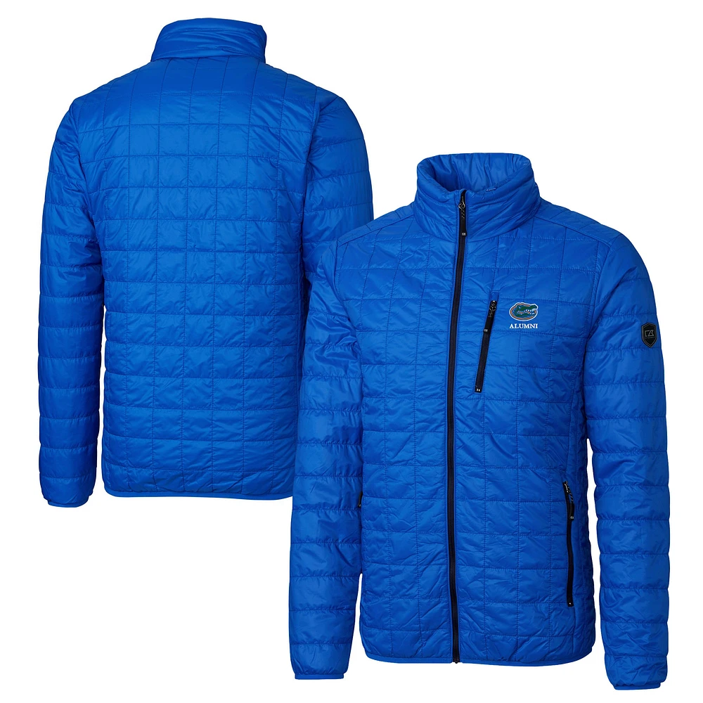 Men's Cutter & Buck Royal Florida Gators Alumni Logo Rainier PrimaLoft Eco Insulated Full-Zip Puffer Vest