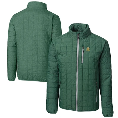 Men's Cutter & Buck Green Notre Dame Fighting Irish Alumni Logo Rainier PrimaLoft Eco Insulated Full-Zip Puffer Vest