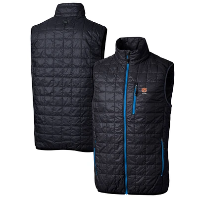 Men's Cutter & Buck Navy Auburn Tigers Rainier PrimaLoft Eco Insulated Full-Zip Puffer Vest