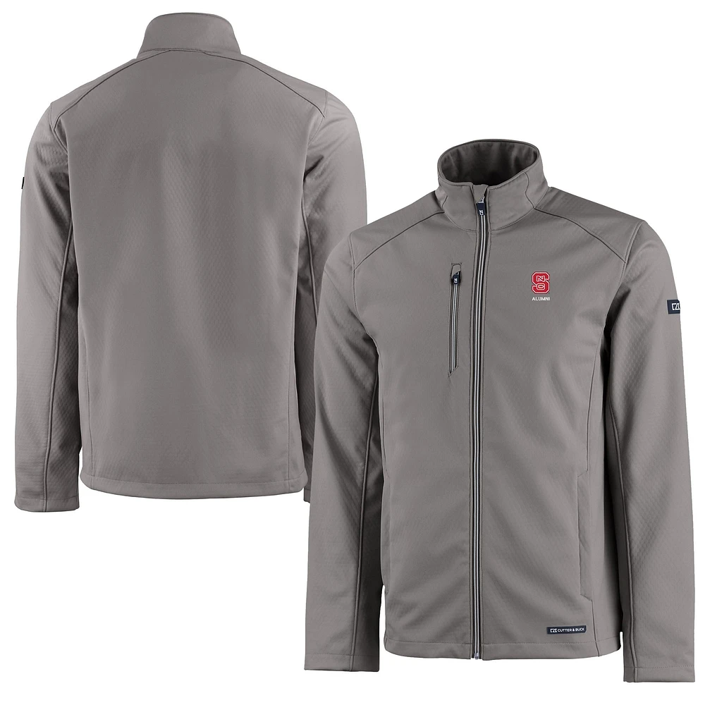 Men's Cutter & Buck NC State Wolfpack Alumni Logo Evoke Eco Softshell Recycled Full-Zip Jacket