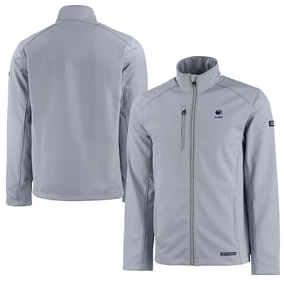 Men's Cutter & Buck Gray Penn State Nittany Lions Alumni Logo Evoke Eco Softshell Recycled Full-Zip Jacket