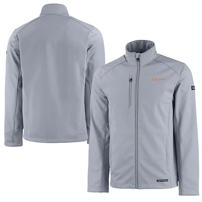 Men's Cutter & Buck Gray Tennessee Volunteers Alumni Logo Evoke Eco Softshell Recycled Full-Zip Jacket