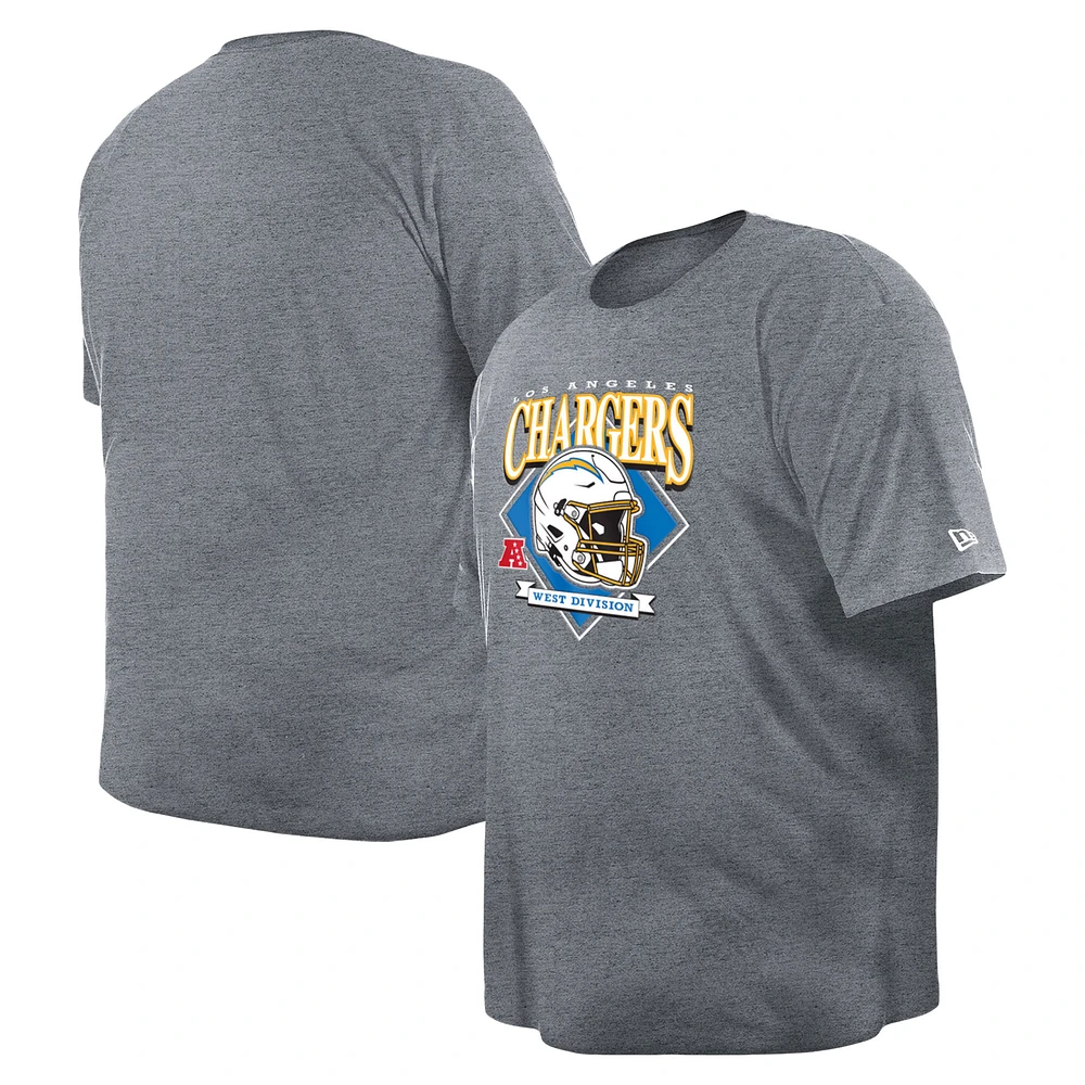 Men's New Era Gray Los Angeles Chargers Big & Tall Helmet T-Shirt