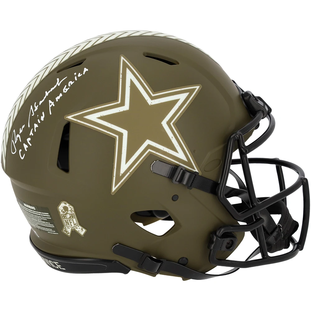 Roger Staubach Dallas Cowboys Autographed Riddell Helmet with Inscription