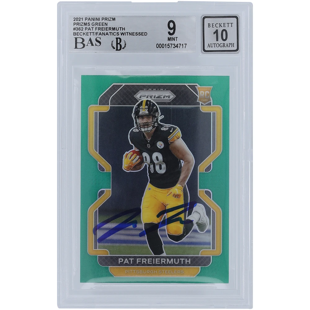 Pat Freiermuth Pittsburgh Steelers Autographed 2021 Panini Prizm #362 Beckett Fanatics Witnessed Authenticated /10 Rookie Card