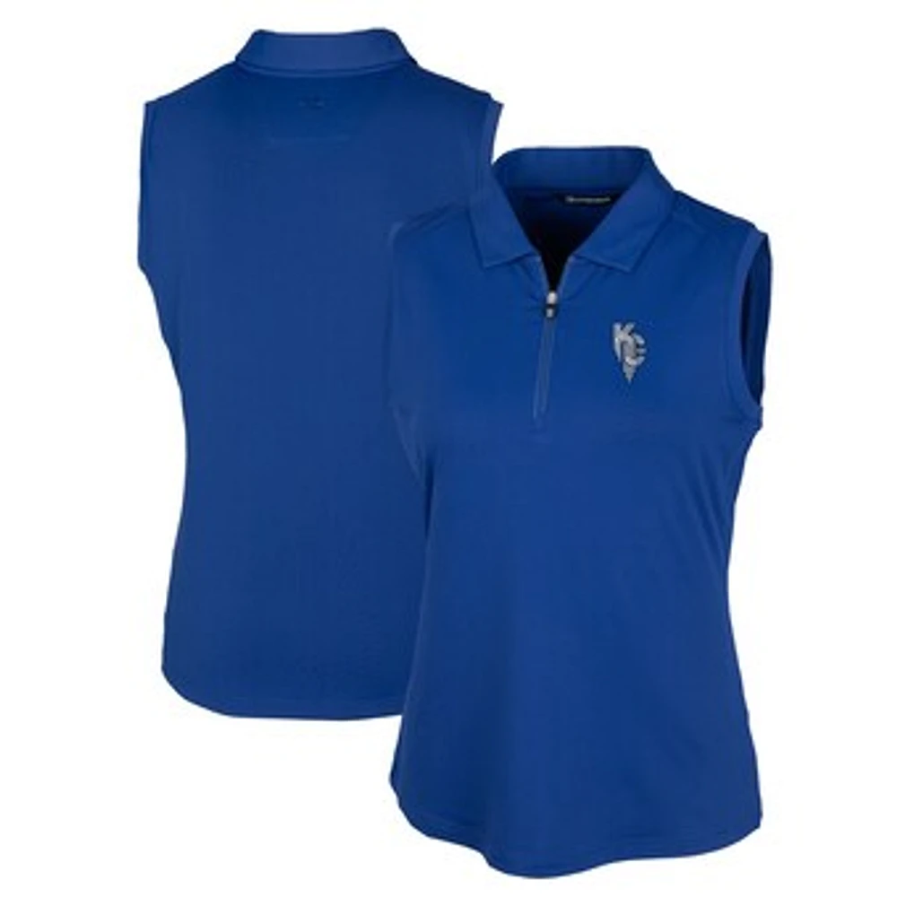 Women's Cutter & Buck Royal Kansas City Royals Connect DryTec Forge Stretch Sleeveless Polo