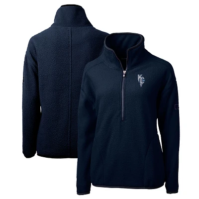 Women's Cutter & Buck Navy Kansas City Royals City Connect Cascade Eco Sherpa Fleece Half-Zip Pullover Jacket