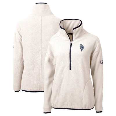 Women's Cutter & Buck Oatmeal Kansas City Royals Connect Cascade Eco Sherpa Fleece Half-Zip Pullover Jacket