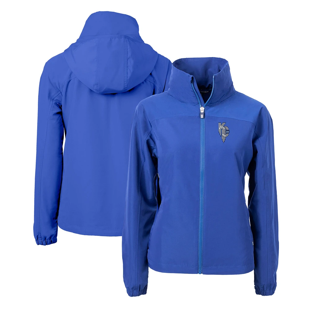 Women's Cutter & Buck Royal Kansas City Royals Connect Charter Eco Recycled Full-Zip Jacket
