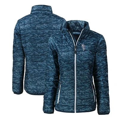 Women's Cutter & Buck Navy Kansas City Royals Connect Rainier PrimaLoft Eco Insulated Full-Zip Puffer Jacket